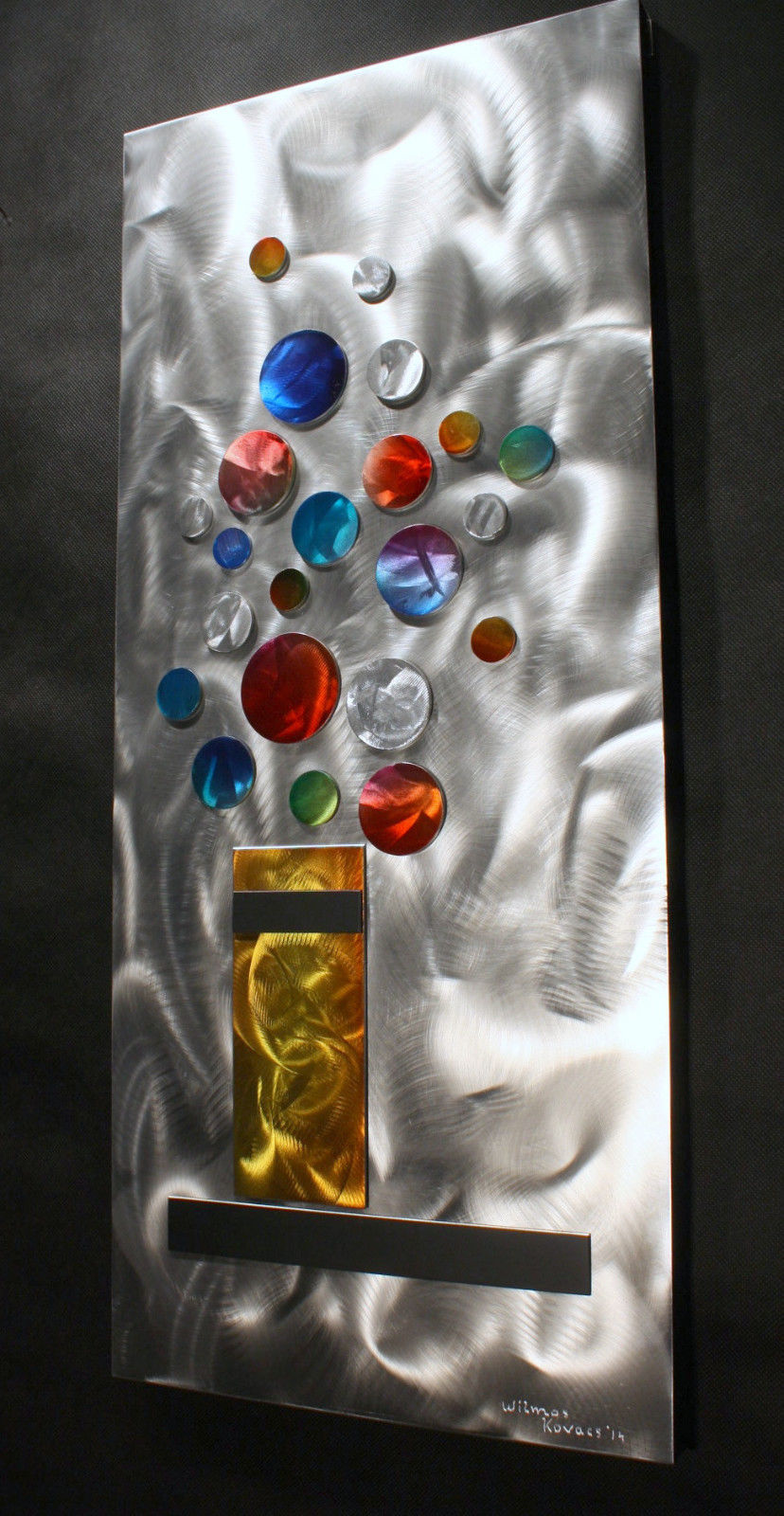 Alex Kovacs Abstract Painting Metal Sculpture Rainbow Wall Art Decor