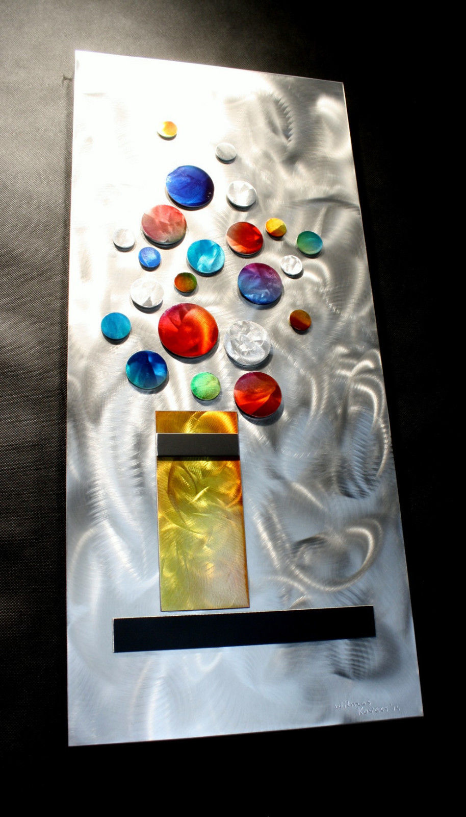 Alex Kovacs Abstract Painting Metal Sculpture Rainbow Wall Art Decor