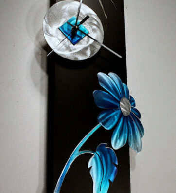 wilmos-kovacs-flower-abstract-painting-on-metal-sculpture-rainbow-art-metal-wall-sculpture-clock-modern-decor-w1008-10